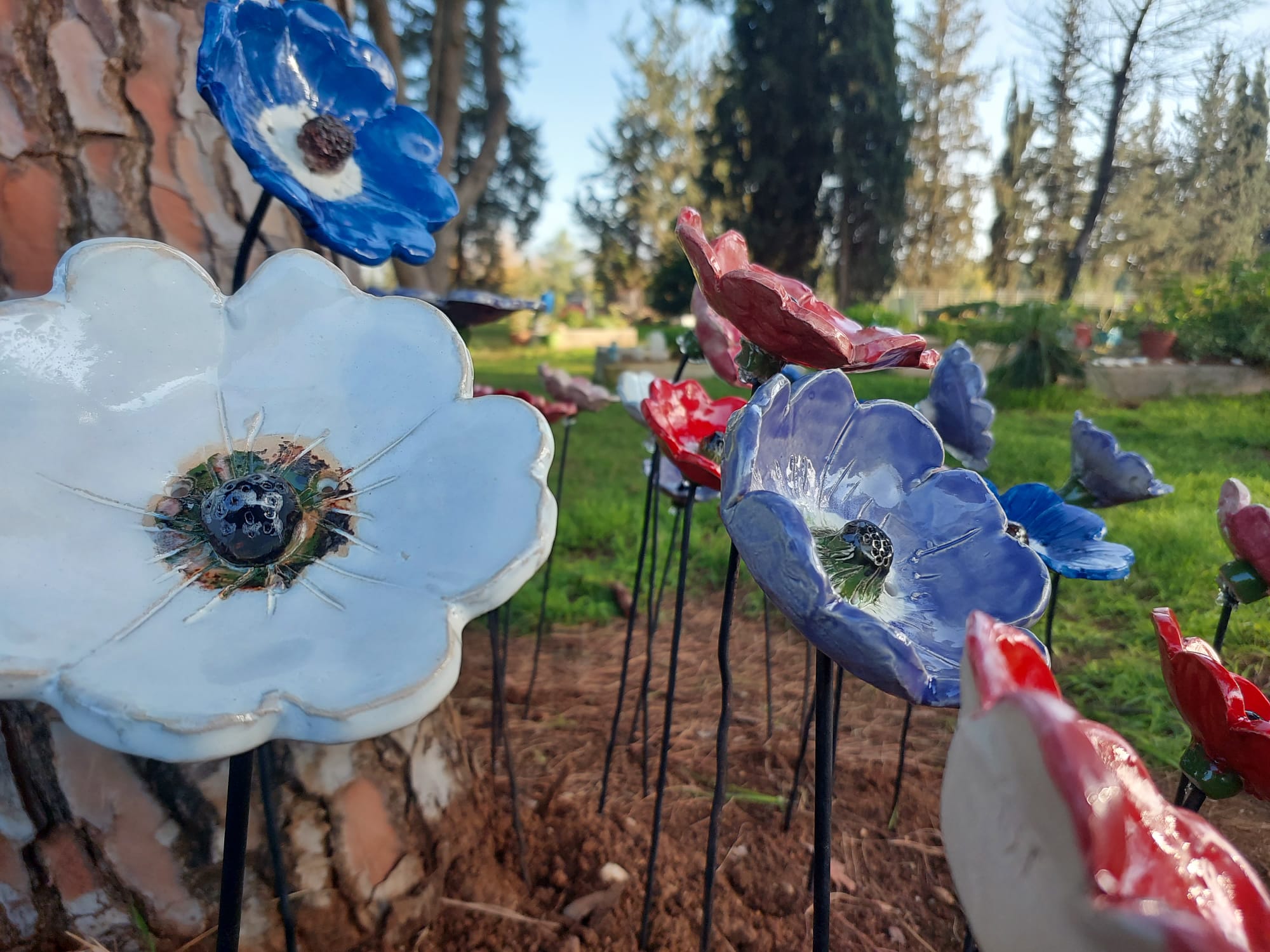 מיצב פרחי קרמיקה לזכר רגב אמר - צביה והנעורים  - 10.jpg